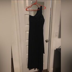 David's Bridal Black One Shoulder Dress